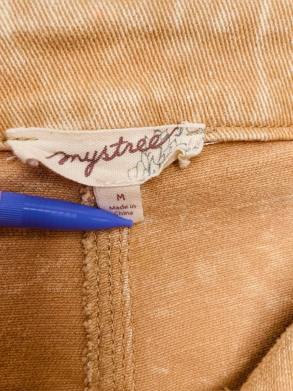 Mystree Tan Acid Wash Stretchy Cropped Wide Leg Pants | Medium - Picture 2 of 6
